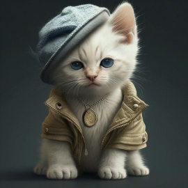 Badass kitten looking like an old boxing coach from the 50’s